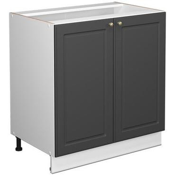 Vicco meuble bas sous-évier Fame-Line, Anthracite-or, 80 cm avec étagère, sans plan de travail