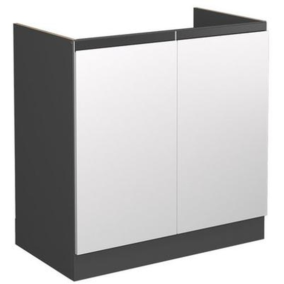 Meuble bas sous-évier R-Line, 80 cm J-Shape, sans plan de travail, Blanc, Vicco