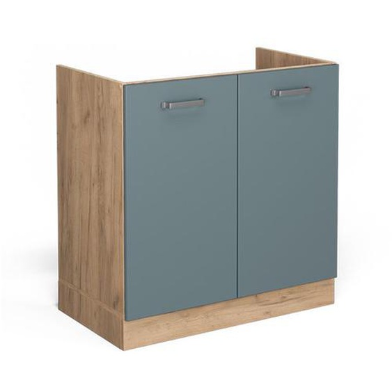 Vicco meuble bas sous-évier R-Line, Bleu-gris, 80 cm sans plan de travail