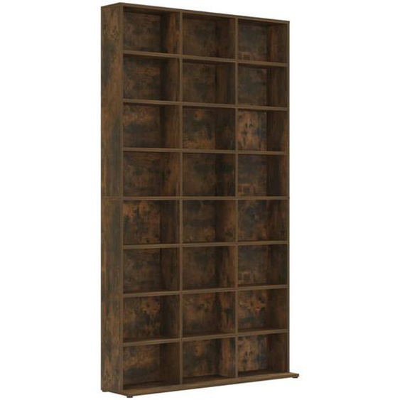 Vidaxl Armoire À Cd Chêne Fumé 102x23x177,5 Cm Bois Dingénierie