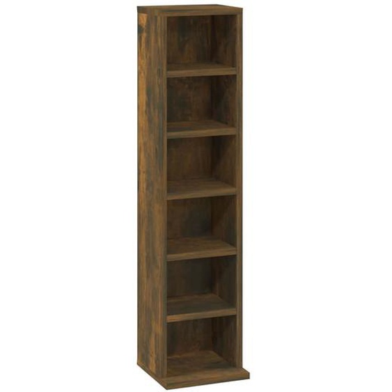 Vidaxl Armoire À Cd Chêne Fumé 21x20x88 Cm Bois Dingénierie