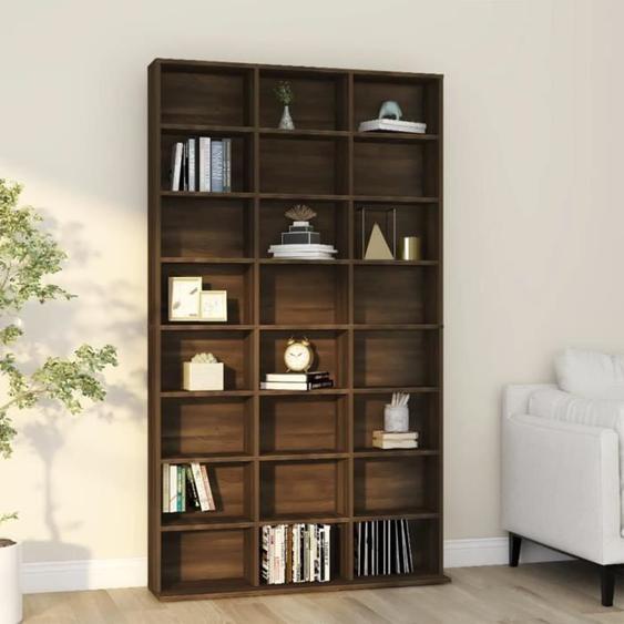 vidaXL Armoire à CD Chêne marron 102x23x177,5 cm Bois dingénierie 815092