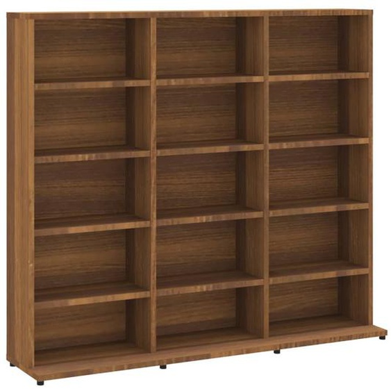 Vidaxl Armoire À Cd Chêne Marron 102x23x89,5 Cm Bois Dingénierie