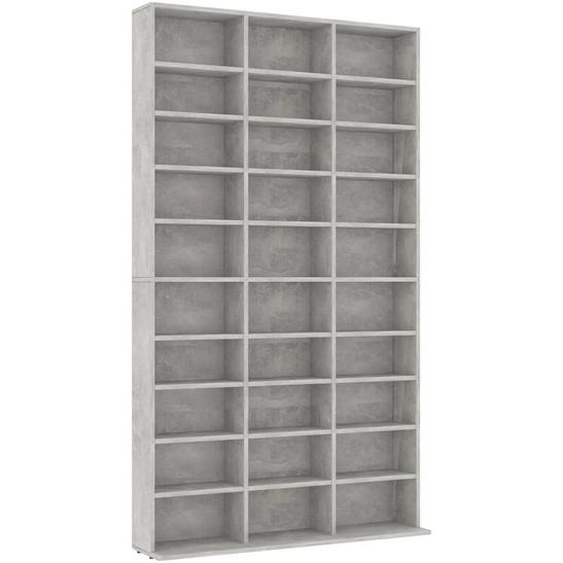 Vidaxl Armoire À Cd Gris Béton 102x16x177,5 Cm Bois Dingénierie