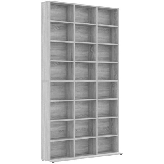 Vidaxl Armoire À Cd Sonoma Gris 102x23x177,5 Cm Bois Dingénierie