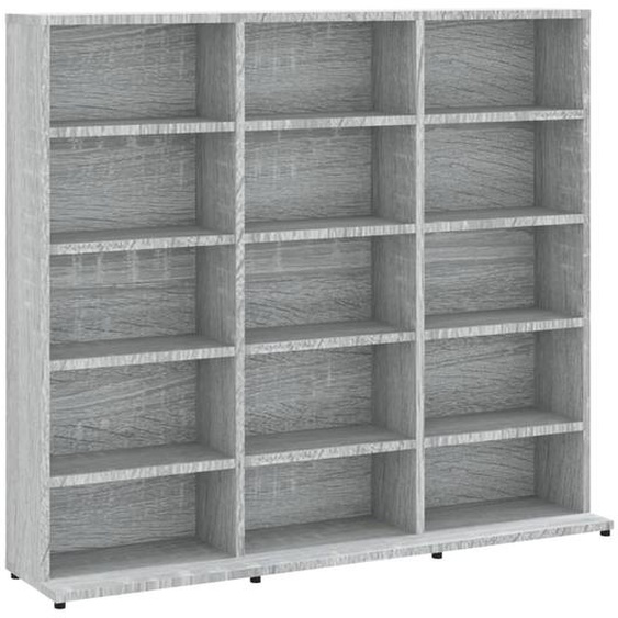 Vidaxl Armoire À Cd Sonoma Gris 102x23x89,5 Cm Bois Dingénierie