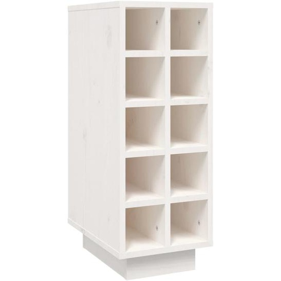 Vidaxl Armoire À Vin Blanc 23x34x61 Cm Bois De Pin Massif