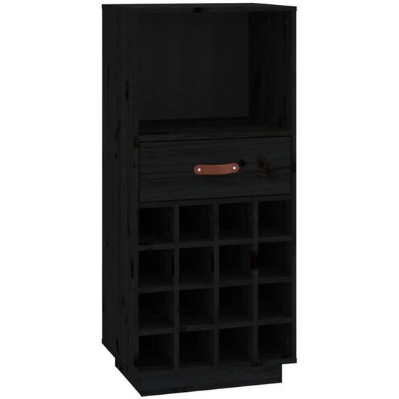 Vidaxl Armoire À Vin Noir 45x34x100 Cm Bois De Pin Massif