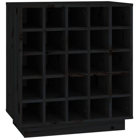 Vidaxl Armoire À Vin Noir 55,5x34x61 Cm Bois De Pin Massif