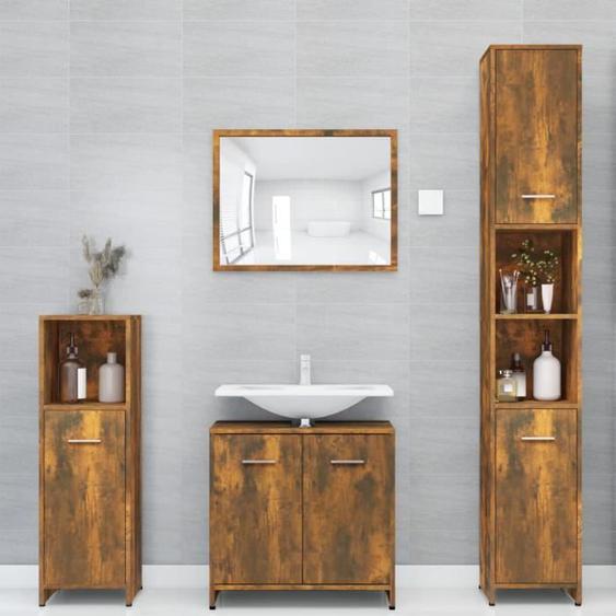 vidaXL Armoire de bain Chêne fumé 30x30x183,5 cm Bois dingénierie 815519