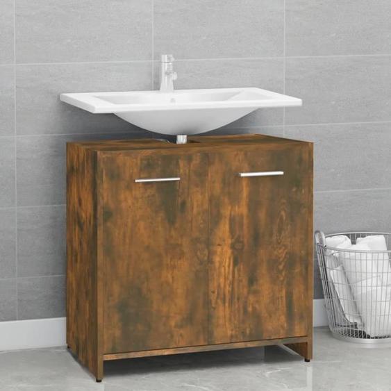 vidaXL Armoire de bain Chêne fumé 60x33x60 cm Bois dingénierie 815525