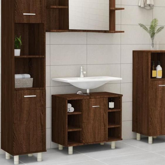 vidaXL Armoire de bain Chêne marron 60x32x53,5  cm Bois dingénierie 826374