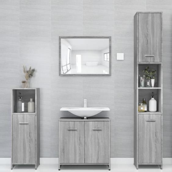 vidaXL Armoire de bain Sonoma gris 30x30x183,5 cm Bois dingénierie 815520