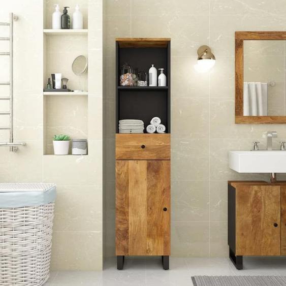 vidaXL Armoire de salle de bain 38x33x160 cm bois massif de manguier, armoire de rangement de salle de bain, meuble de 352001