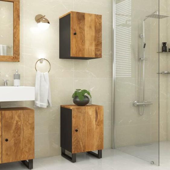 vidaXL Armoire de salle de bain 38x33x58 cm bois massif de manguier, meuble de rangement de salle de bain, meuble de 351997