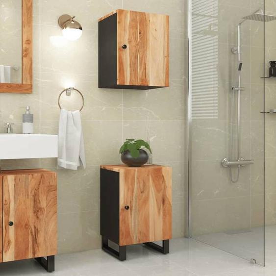 vidaXL Armoire de Salle de Bain, Colonne avec 2 Compartiments et Porte, Meuble avec Rangement de Toilette Intérieur, Marron 351995