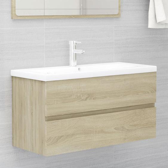 Vidaxl Armoire Dévier Avec Lavabo Intégré Chêne Sonoma Aggloméré