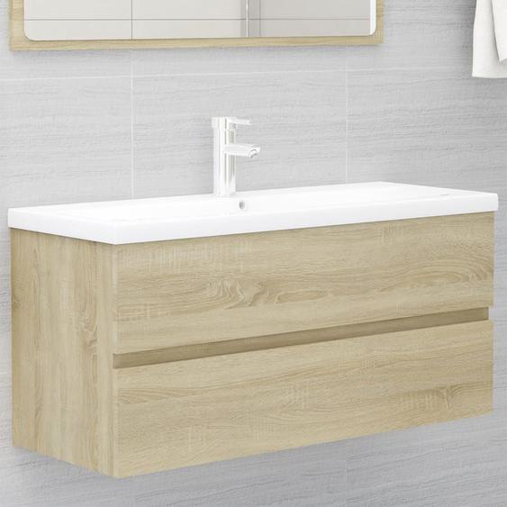 Vidaxl Armoire Dévier Avec Lavabo Intégré Chêne Sonoma Aggloméré