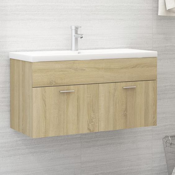 Vidaxl Armoire Dévier Avec Lavabo Intégré Chêne Sonoma Aggloméré