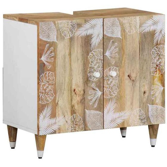 vidaXL Armoire lavabo de salle de bain bois massif de manguier, meuble sous lavabo, meuble de lavabo, placard de salle de 4018683