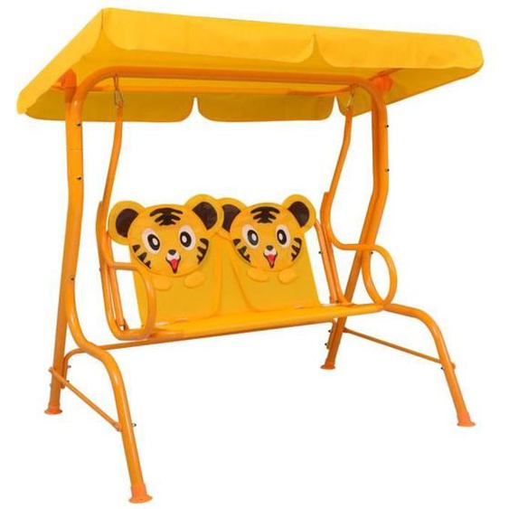 vidaXL Balancelle pour Enfants Balançoire de Jardin Balançoire de Patio Terrasse Extérieur Porche Arrière-cour Jaune 48098