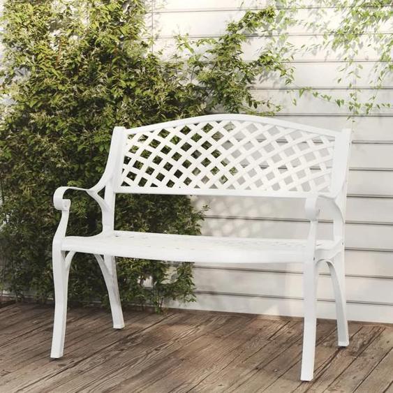 vidaXL Banc de jardin 102 cm aluminium coulé blanc 317746