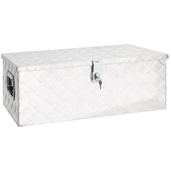 vidaXL Boîte de rangement Argenté 80x39x30 cm Aluminium 152252