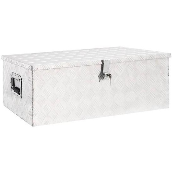 vidaXL Boîte de rangement Argenté 90x47x33,5 cm Aluminium 152254