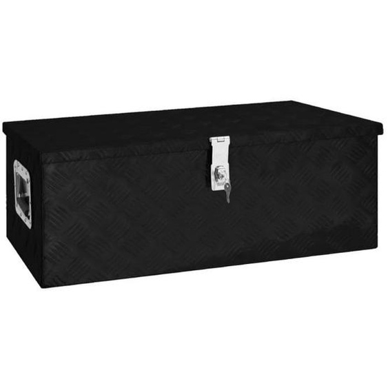 vidaXL Boîte de rangement Noir 80x39x30 cm Aluminium 152253