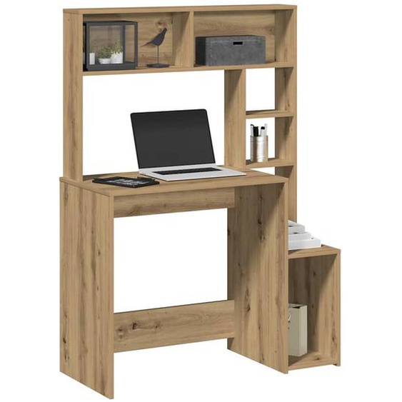 Vidaxl Bureau Avec Étagères Chêne Artisanal Bois Dingénierie