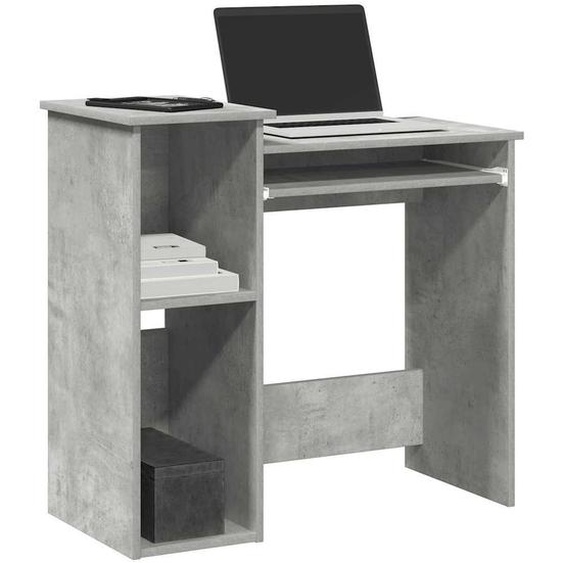 Vidaxl Bureau Avec Étagères Gris Béton 84x40x78 Cm Bois Dingénierie