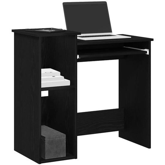 Vidaxl Bureau Avec Étagères Noir 84x40x78 Cm Bois Dingénierie