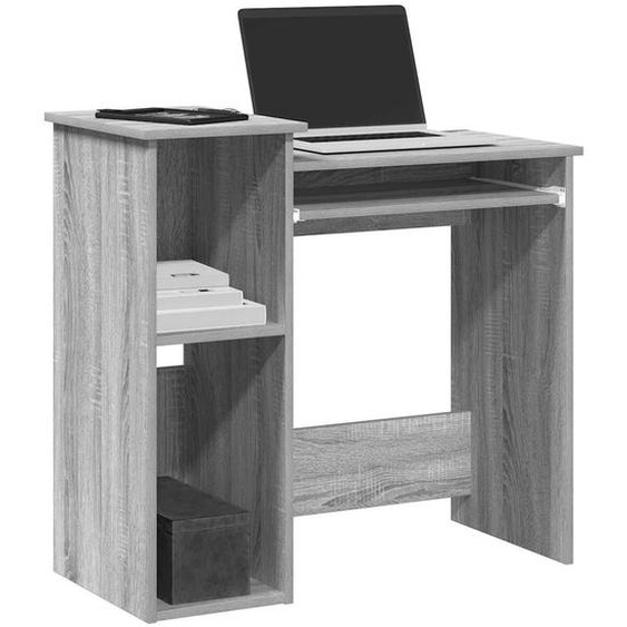 Vidaxl Bureau Avec Étagères Sonoma Gris 84x40x78 Cm Bois Dingénierie