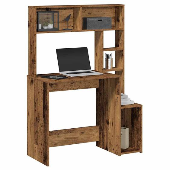 Vidaxl Bureau Avec Étagères Vieux Bois 100x45x140 Cm Bois Dingénierie