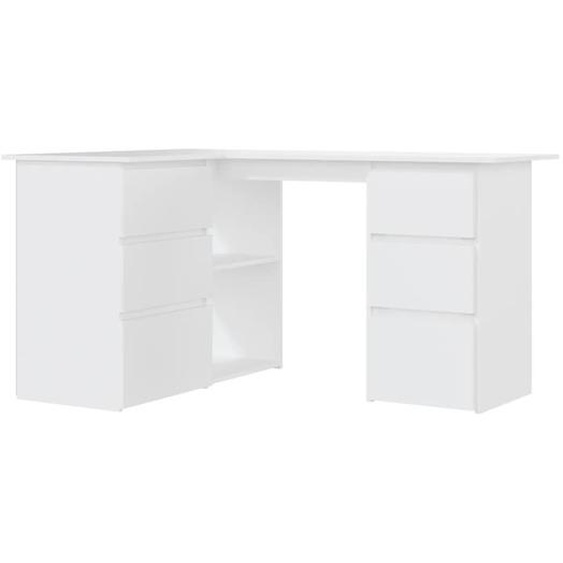 Vidaxl Bureau Dangle Blanc 145x100x76 Cm Aggloméré