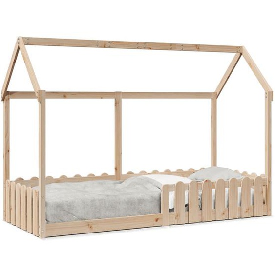 Vidaxl Cadre De Lit Denfants Forme De Maison 80x200cm Bois Pin Massif