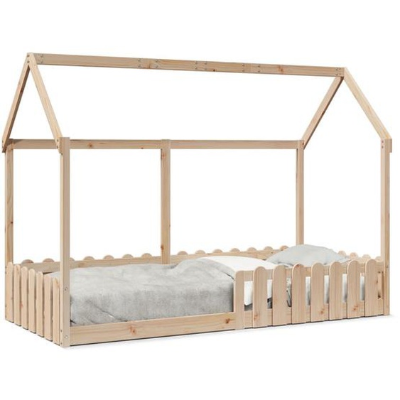 Vidaxl Cadre De Lit Denfants Forme De Maison 90x190cm Bois Massif Pin