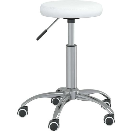 Vidaxl Chaise De Bureau Pivotante Blanc Similicuir