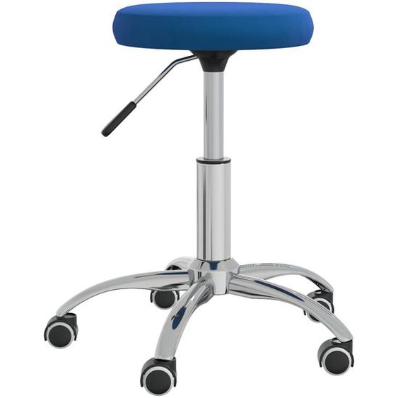 Vidaxl Chaise Pivotante De Bureau Bleu Velours