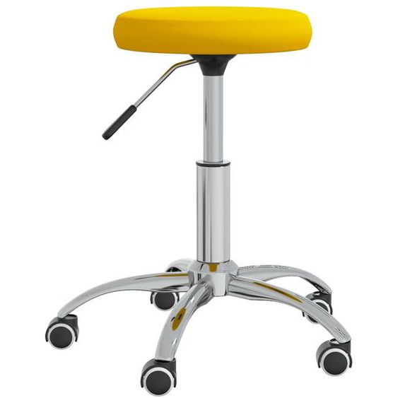 Vidaxl Chaise Pivotante De Bureau Jaune Moutarde Velours