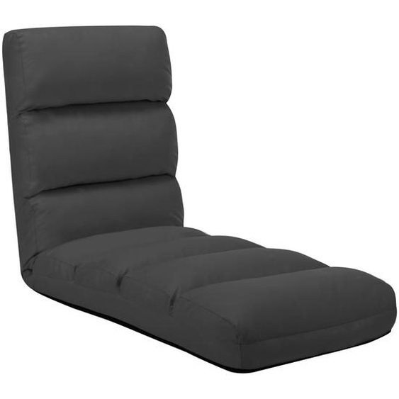 Vidaxl Chaise Pliable De Sol Anthracite Similicuir