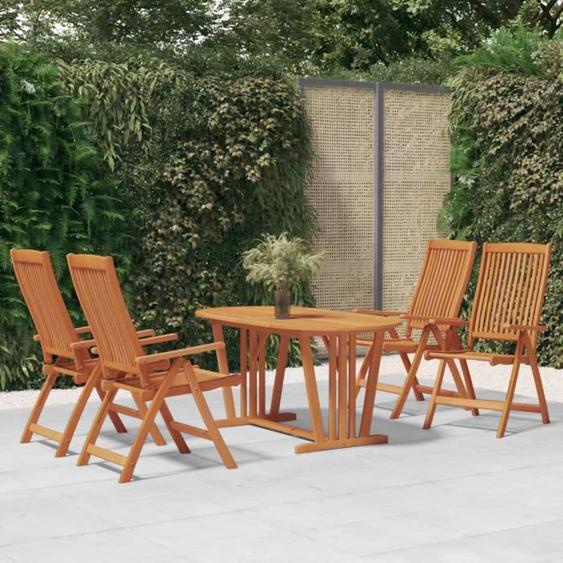 vidaXL Chaises de jardin pliables 4 pcs Bois deucalyptus massif 3087344