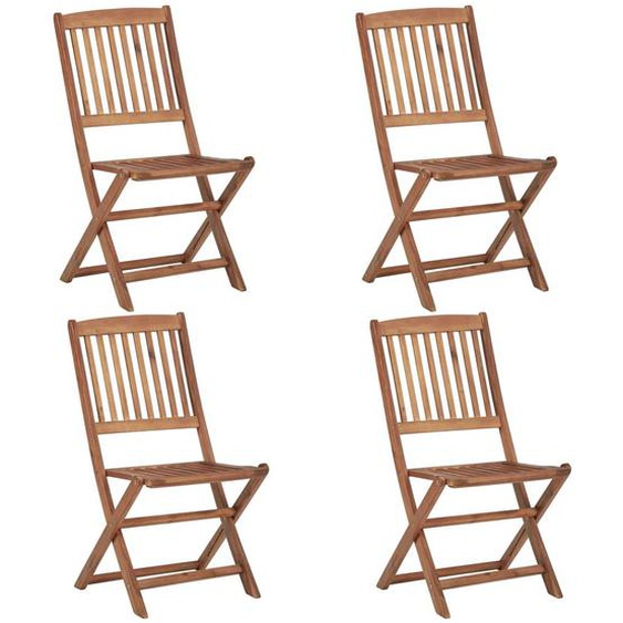 Vidaxl Chaises Pliables Dextérieur 4 Pcs Bois Dacacia Solide