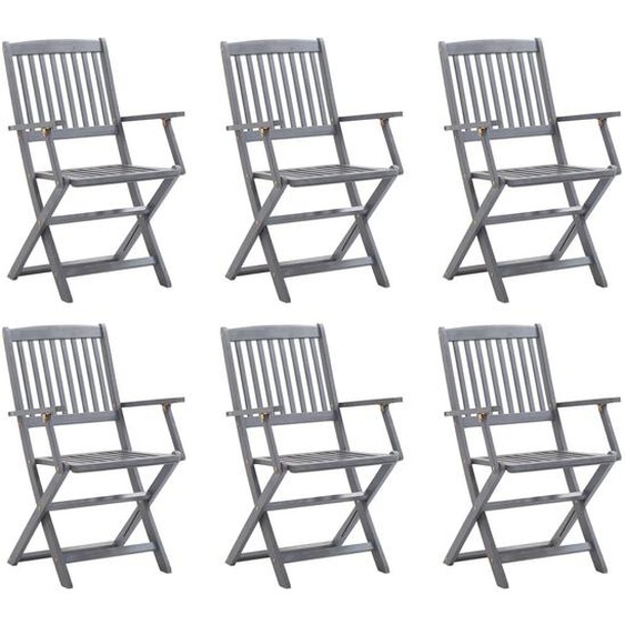 Vidaxl Chaises Pliables Dextérieur 6 Pcs Bois Dacacia Solide