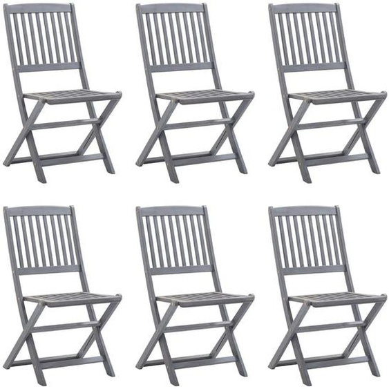 Vidaxl Chaises Pliables Dextérieur 6 Pcs Bois Dacacia Solide