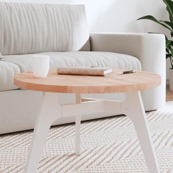 vidaXL Dessus de table Ø60x2,5 cm rond bois massif de hêtre 355916