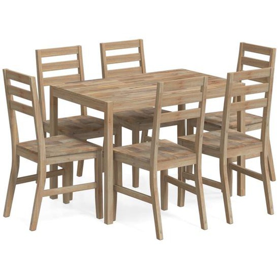 Vidaxl Ensemble À Dîner 7 Pcs Bois Dacacia Solide