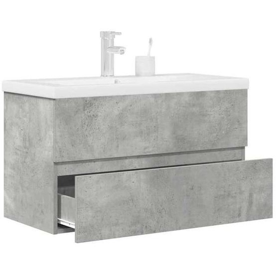 vidaXL Ensemble de meubles de salle de bain 2 pcs gris béton 3324915