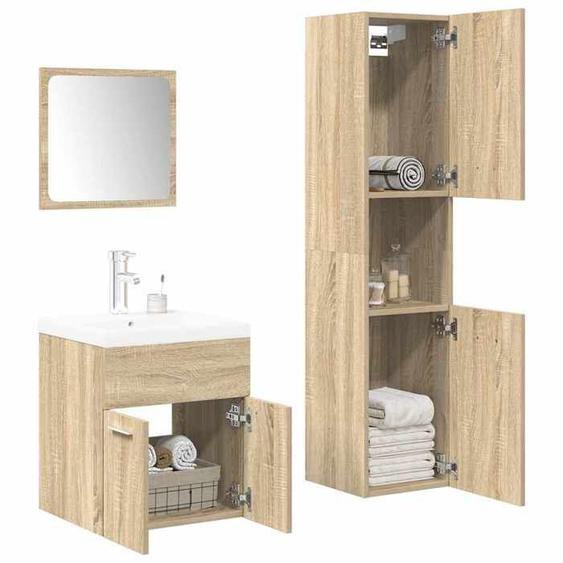 vidaXL Ensemble de meubles de salle de bain 4 pcs chêne sonoma 3325023