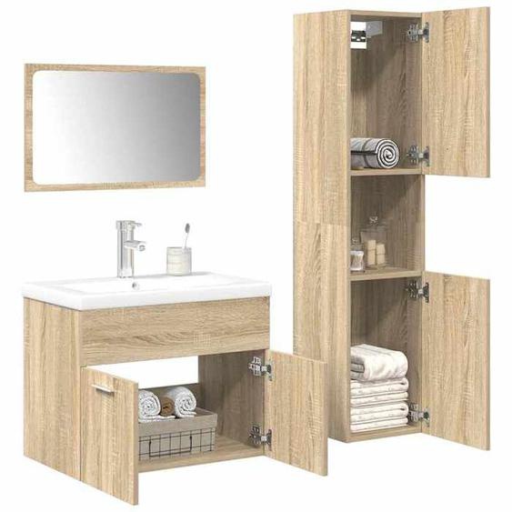 vidaXL Ensemble de meubles de salle de bain 4 pcs chêne sonoma 3325024